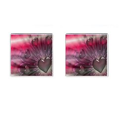 Love Hearth Background Wallpaper Cufflinks (square) by Nexatart