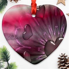 Love Hearth Background Wallpaper Heart Ornament (two Sides) by Nexatart