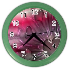 Love Hearth Background Wallpaper Color Wall Clocks by Nexatart