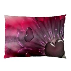 Love Hearth Background Wallpaper Pillow Case by Nexatart