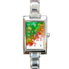 Digitally Painted Messy Paint Background Textur Rectangle Italian Charm Watch by Nexatart