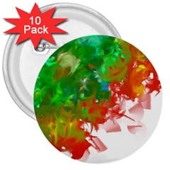 Digitally Painted Messy Paint Background Textur 3  Buttons (10 Pack)  by Nexatart