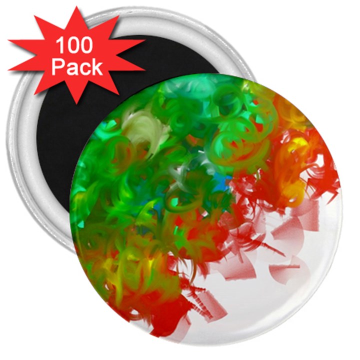 Digitally Painted Messy Paint Background Textur 3  Magnets (100 pack)