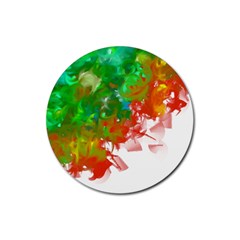 Digitally Painted Messy Paint Background Textur Rubber Coaster (round)  by Nexatart