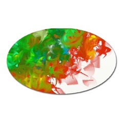 Digitally Painted Messy Paint Background Textur Oval Magnet by Nexatart