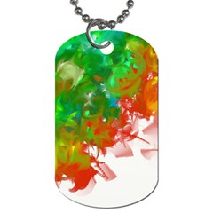 Digitally Painted Messy Paint Background Textur Dog Tag (one Side) by Nexatart