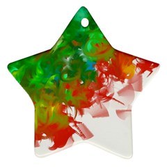 Digitally Painted Messy Paint Background Textur Star Ornament (two Sides) by Nexatart