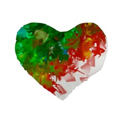 Digitally Painted Messy Paint Background Textur Standard 16  Premium Heart Shape Cushions by Nexatart