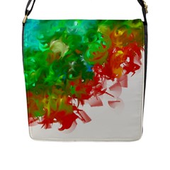 Digitally Painted Messy Paint Background Textur Flap Messenger Bag (l)  by Nexatart