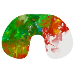 Digitally Painted Messy Paint Background Textur Travel Neck Pillows by Nexatart