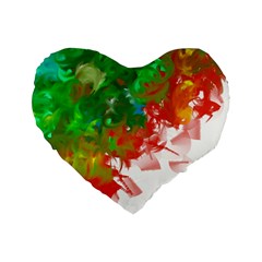 Digitally Painted Messy Paint Background Textur Standard 16  Premium Flano Heart Shape Cushions by Nexatart