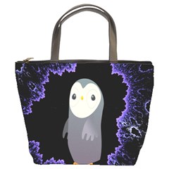 Fractal Image With Penguin Drawing Bucket Bags by Nexatart