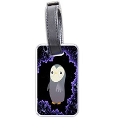 Fractal Image With Penguin Drawing Luggage Tags (one Side)  by Nexatart