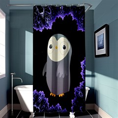 Fractal Image With Penguin Drawing Shower Curtain 36  X 72  (stall)  by Nexatart