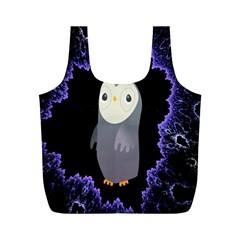 Fractal Image With Penguin Drawing Full Print Recycle Bags (m)  by Nexatart