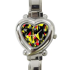 Easy Colors Abstract Pattern Heart Italian Charm Watch by Nexatart