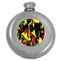 Easy Colors Abstract Pattern Round Hip Flask (5 Oz) by Nexatart