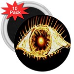 Flame Eye Burning Hot Eye Illustration 3  Magnets (10 pack)  Front