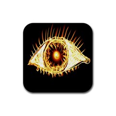 Flame Eye Burning Hot Eye Illustration Rubber Coaster (square)  by Nexatart