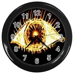 Flame Eye Burning Hot Eye Illustration Wall Clocks (black) by Nexatart