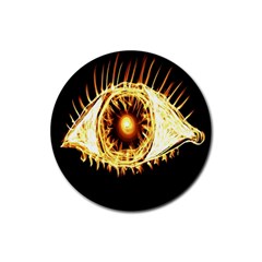 Flame Eye Burning Hot Eye Illustration Rubber Coaster (round)  by Nexatart