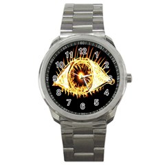 Flame Eye Burning Hot Eye Illustration Sport Metal Watch by Nexatart