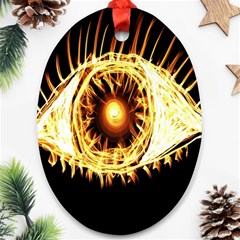 Flame Eye Burning Hot Eye Illustration Oval Ornament (two Sides) by Nexatart