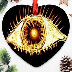 Flame Eye Burning Hot Eye Illustration Heart Ornament (two Sides) by Nexatart