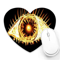 Flame Eye Burning Hot Eye Illustration Heart Mousepads by Nexatart