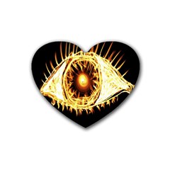 Flame Eye Burning Hot Eye Illustration Rubber Coaster (heart)  by Nexatart