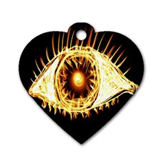 Flame Eye Burning Hot Eye Illustration Dog Tag Heart (one Side) by Nexatart