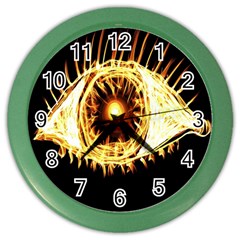 Flame Eye Burning Hot Eye Illustration Color Wall Clocks by Nexatart