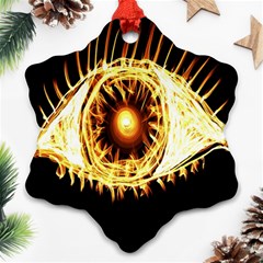 Flame Eye Burning Hot Eye Illustration Snowflake Ornament (two Sides) by Nexatart