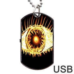 Flame Eye Burning Hot Eye Illustration Dog Tag Usb Flash (two Sides) by Nexatart