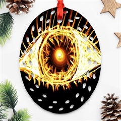 Flame Eye Burning Hot Eye Illustration Ornament (oval Filigree) by Nexatart