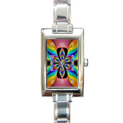 Fractal Butterfly Rectangle Italian Charm Watch