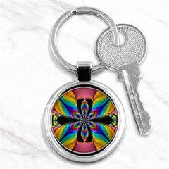 Fractal Butterfly Key Chains (round)  by Nexatart