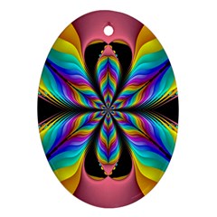 Fractal Butterfly Oval Ornament (two Sides) by Nexatart