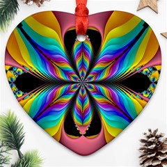 Fractal Butterfly Heart Ornament (two Sides) by Nexatart