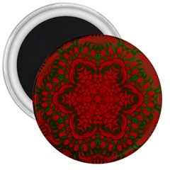 Christmas Kaleidoscope 3  Magnets by Nexatart