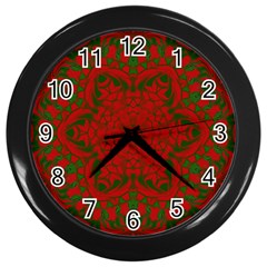 Christmas Kaleidoscope Wall Clocks (black) by Nexatart