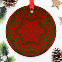 Christmas Kaleidoscope Round Ornament (two Sides) by Nexatart