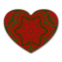 Christmas Kaleidoscope Heart Mousepads by Nexatart