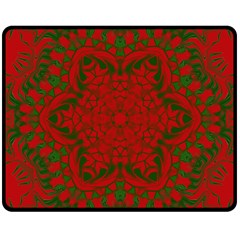 Christmas Kaleidoscope Double Sided Fleece Blanket (medium)  by Nexatart