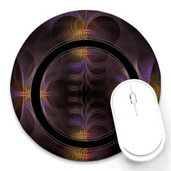 Wallpaper With Fractal Black Ring Round Mousepads by Nexatart