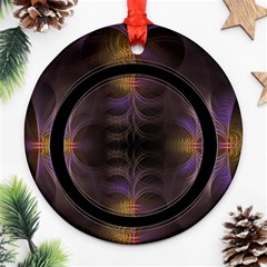 Wallpaper With Fractal Black Ring Ornament (round) by Nexatart