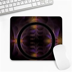 Wallpaper With Fractal Black Ring Large Mousepads by Nexatart