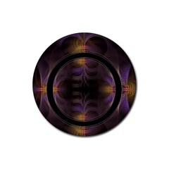 Wallpaper With Fractal Black Ring Rubber Coaster (round)  by Nexatart