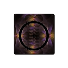 Wallpaper With Fractal Black Ring Square Magnet by Nexatart