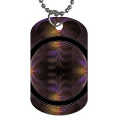 Wallpaper With Fractal Black Ring Dog Tag (two Sides) by Nexatart